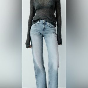 Zara High Rise structured Wide Leg jeans